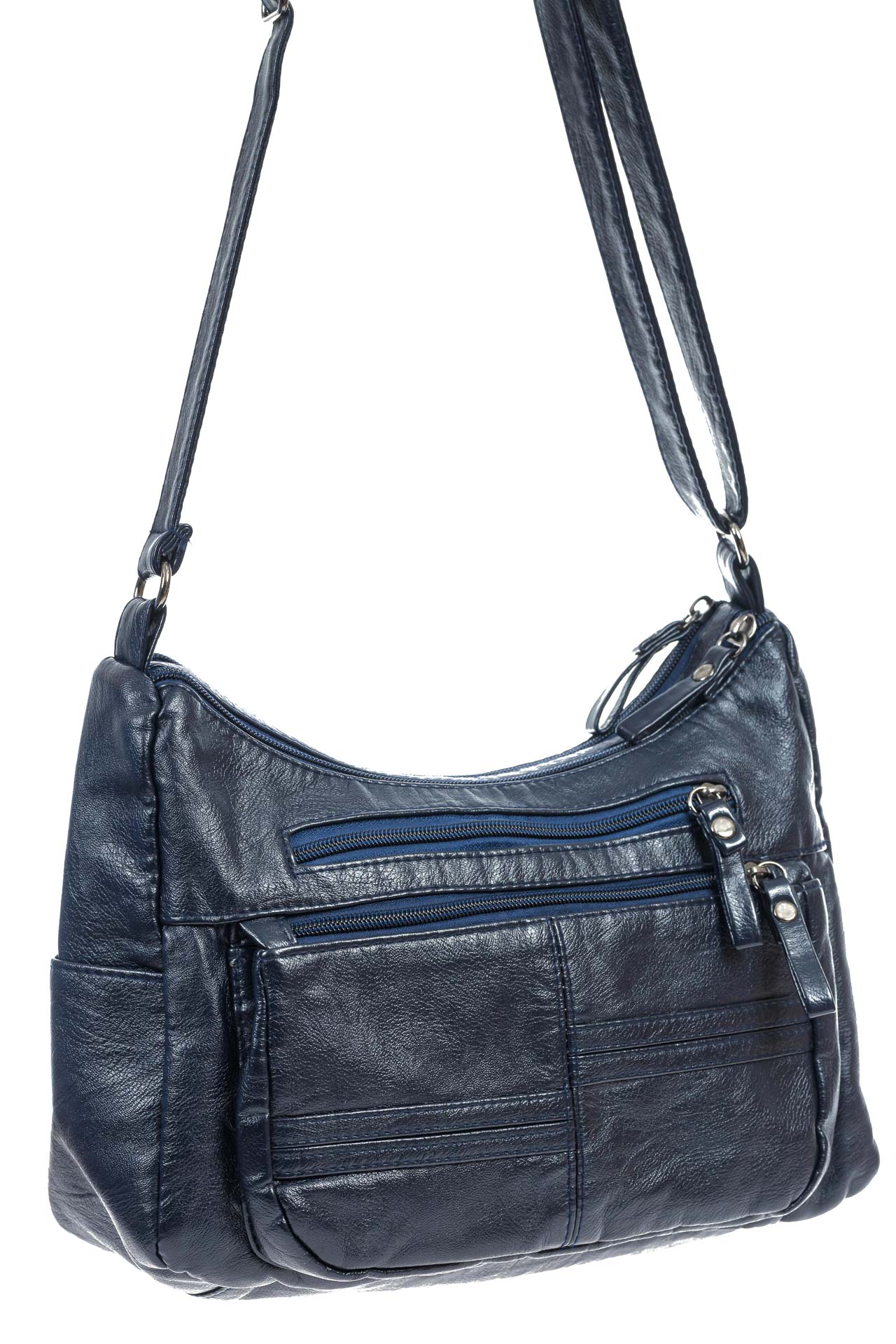 На фото 3 -  Женская классическая сумка из искусственной кожи, цвет синий