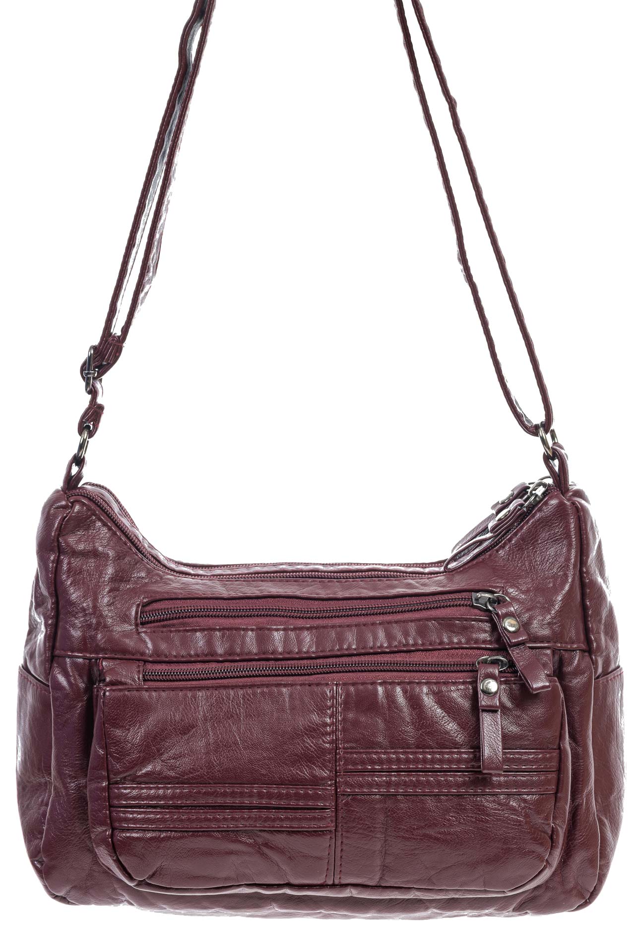 На фото 1 -  Женская классическая сумка из искусственной кожи, цвет бордо