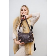 На фото 1 -  Женская классическая сумка из искусственной кожи, цвет шоколад
