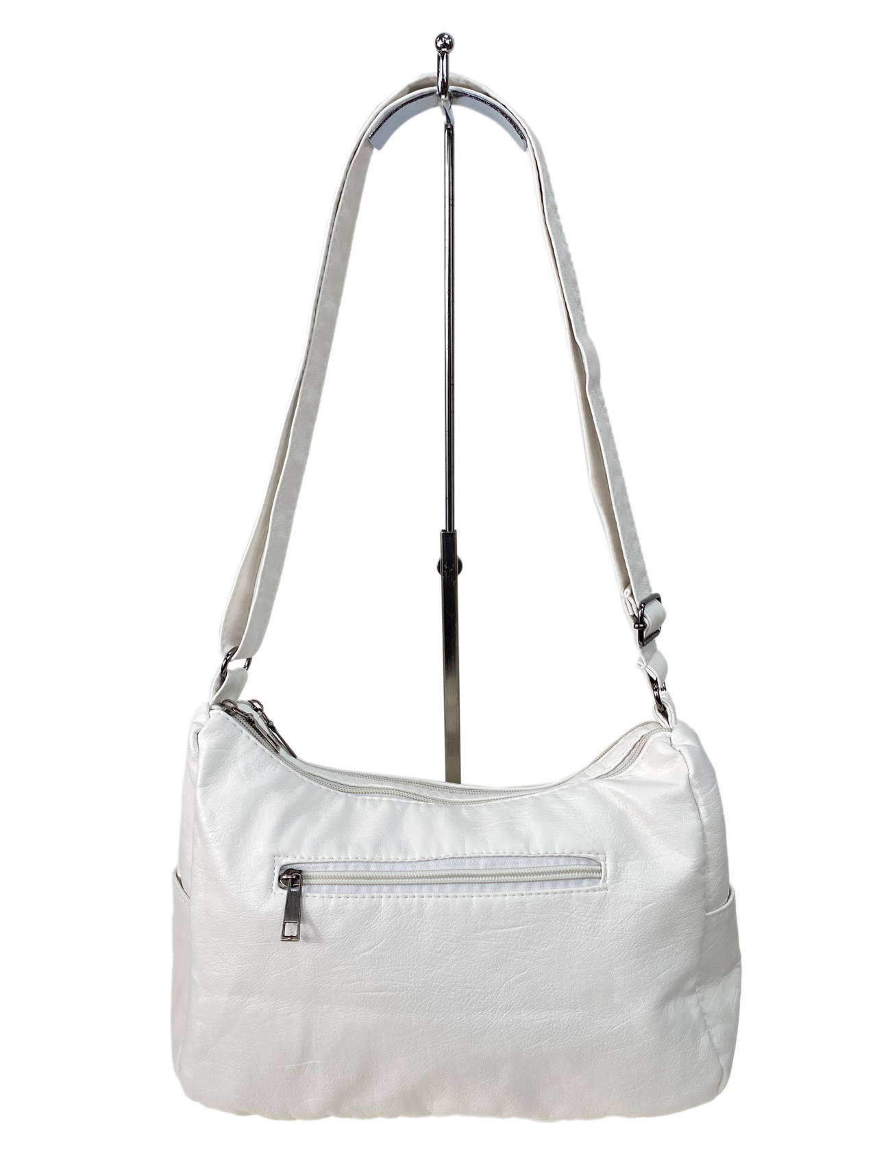 На фото 3 - Женская классическа сумка из искусственной кожи, цвет белый 