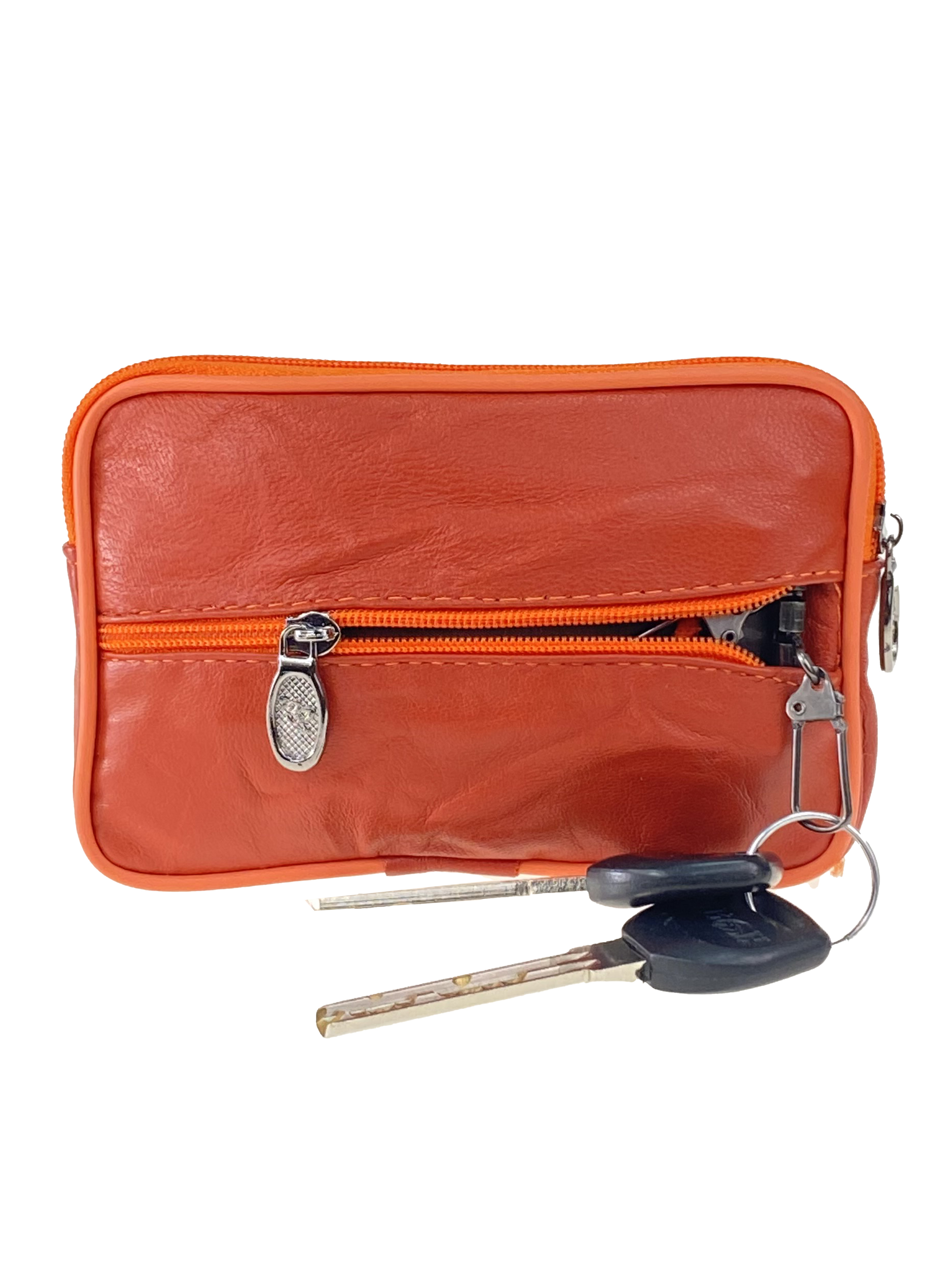 На фото 1 - Кошелёк-ключница из мягкой экокожи, цвет оранжевый