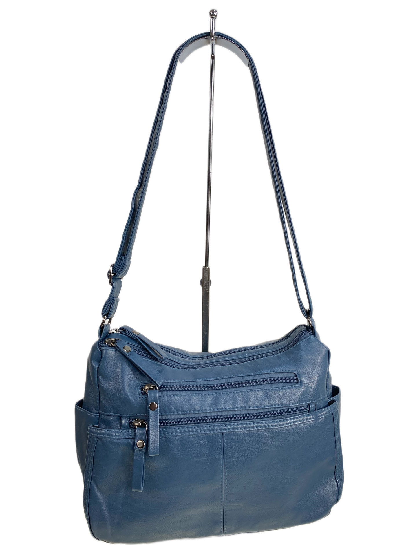 На фото 1 - Женская сумка из искусственной кожи, цвет синий