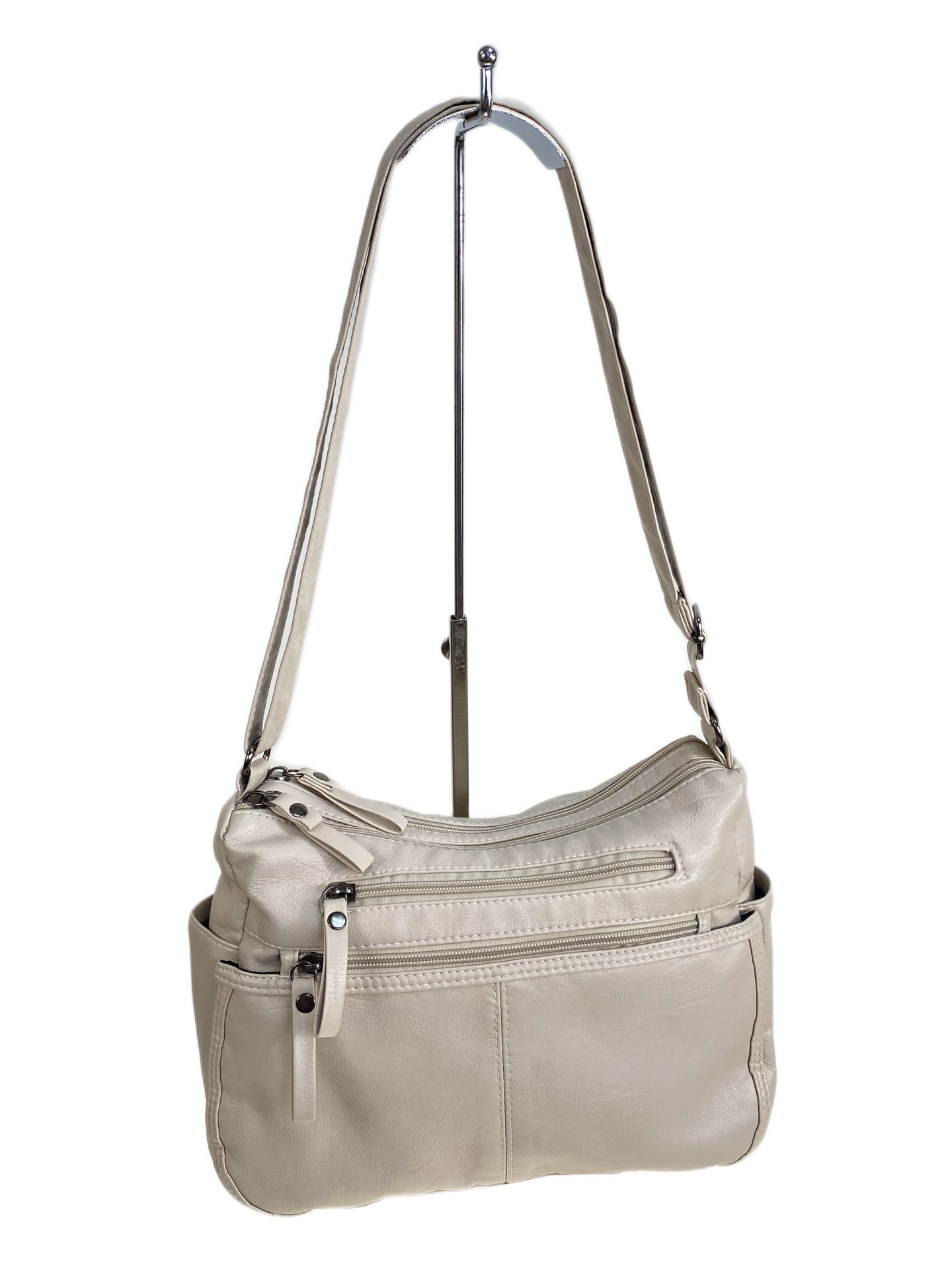 На фото 1 - Женская сумка из искусственной кожи, цвет молочный