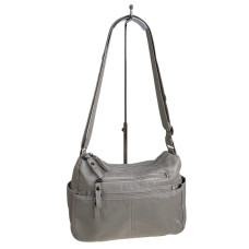 На фото 1 - Женская сумка из искусственной кожи, цвет светло серый На фото 1 - Женская сумка из искусственной кожи, цвет светло серый