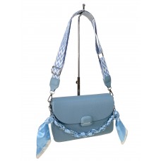 На фото 1 - Женская сумка из искусственной кожи,  цвет голубой