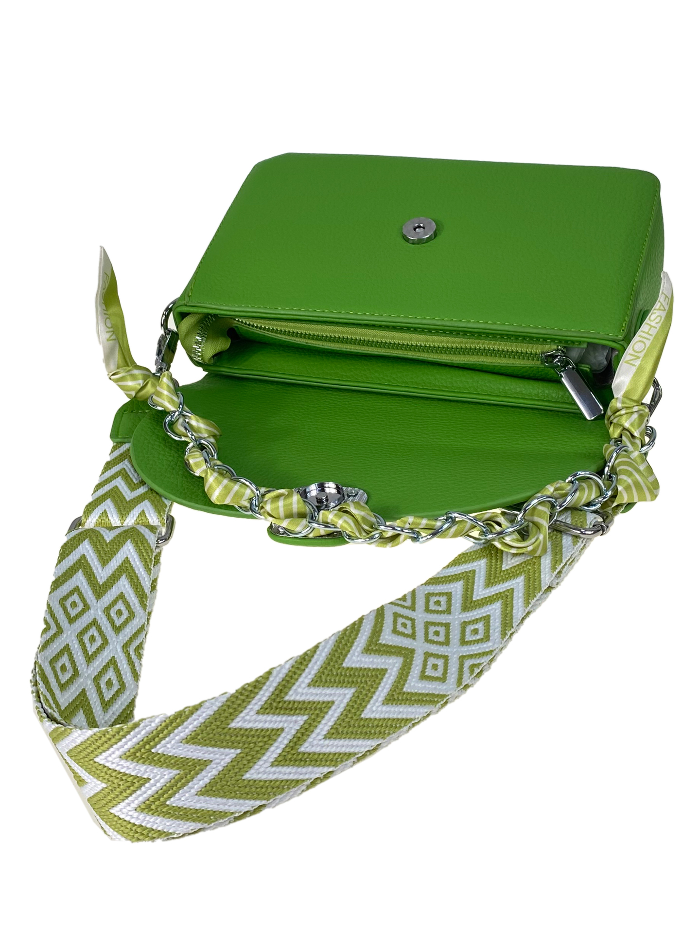 На фото 2 - Женская сумка из искусственной кожи,  цвет зеленый