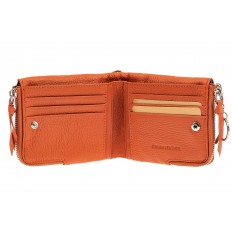 На фото 2 - Женское портмоне из натуральной кожи, цвет оранжевый