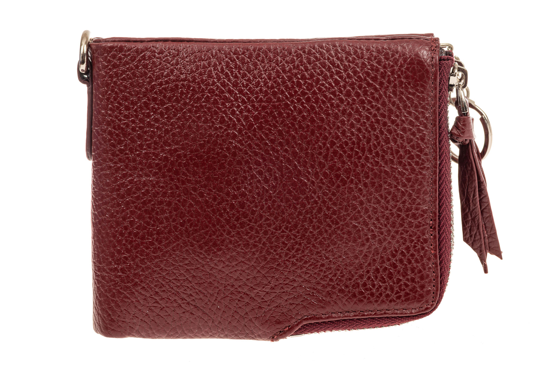 На фото 1 - Женское портмоне из натуральной кожи, цвет бордо