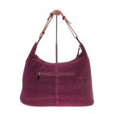На фото 3 - Женская сумка Хобо из замши бордового цвета