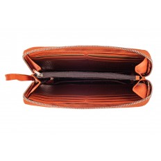 На фото 2 - Кожаный кошелек, оранжевый