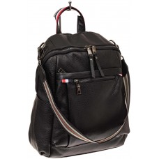 На фото 1 - Городской рюкзак из натуральной кожи, цвет черный