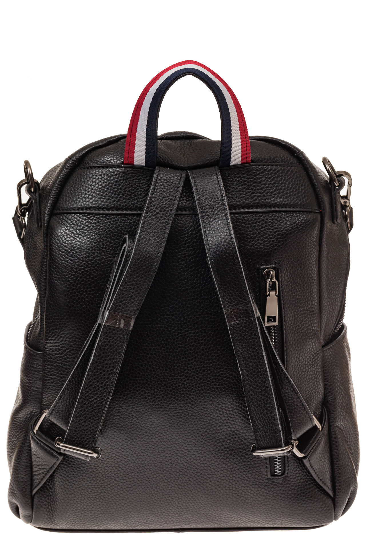 На фото 2 - Городской рюкзак из натуральной кожи, цвет черный
