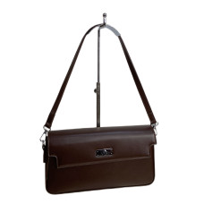 На фото 1 - Женская сумка из искусственной кожи, цвет шоколад