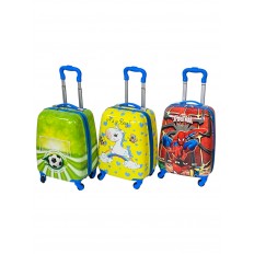 На фото 3 - Детский чемодан на 4-х колесах пластиковый , мультицвет