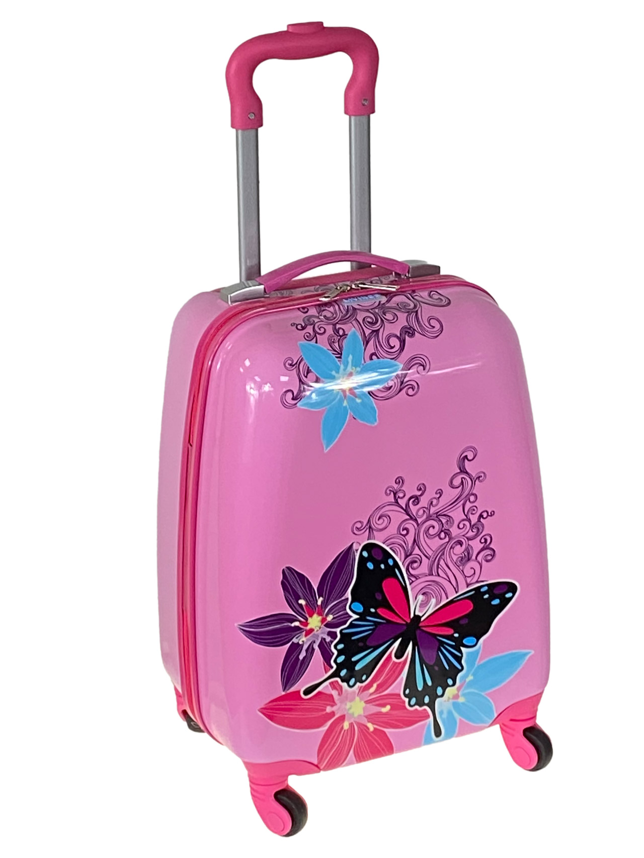 На фото 1 - Детский чемодан на 4-х колесах пластиковый , мультицвет 