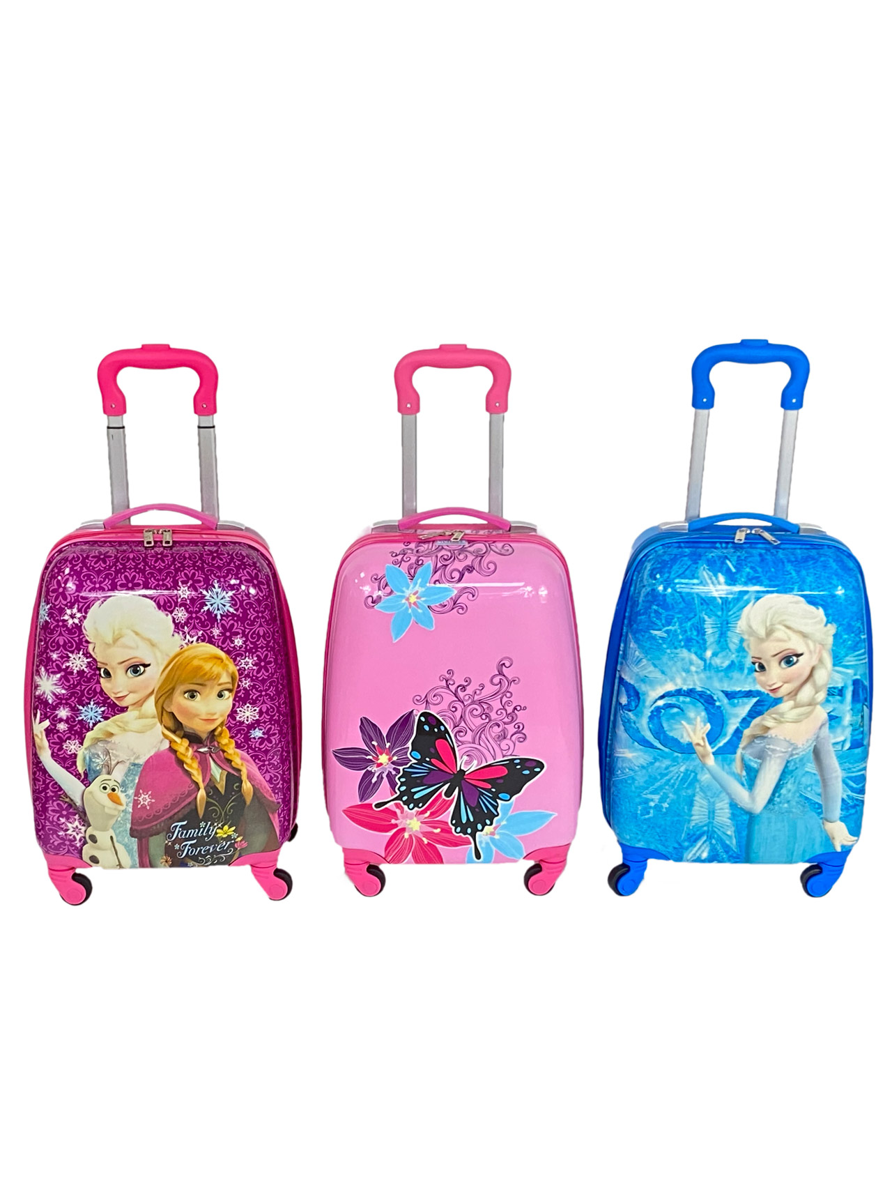 На фото 3 - Детский чемодан на 4-х колесах пластиковый , мультицвет 