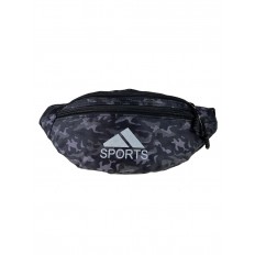 На фото 2 - Спортивная текстильная сумка на пояс с камуфляжным принтом, оттенки серого