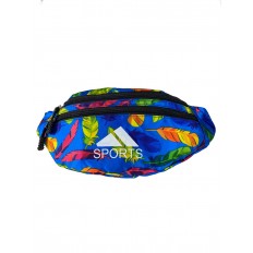 На фото 2 - Поясная спортивная сумка из текстиля с ярким принтом, цвет голубой