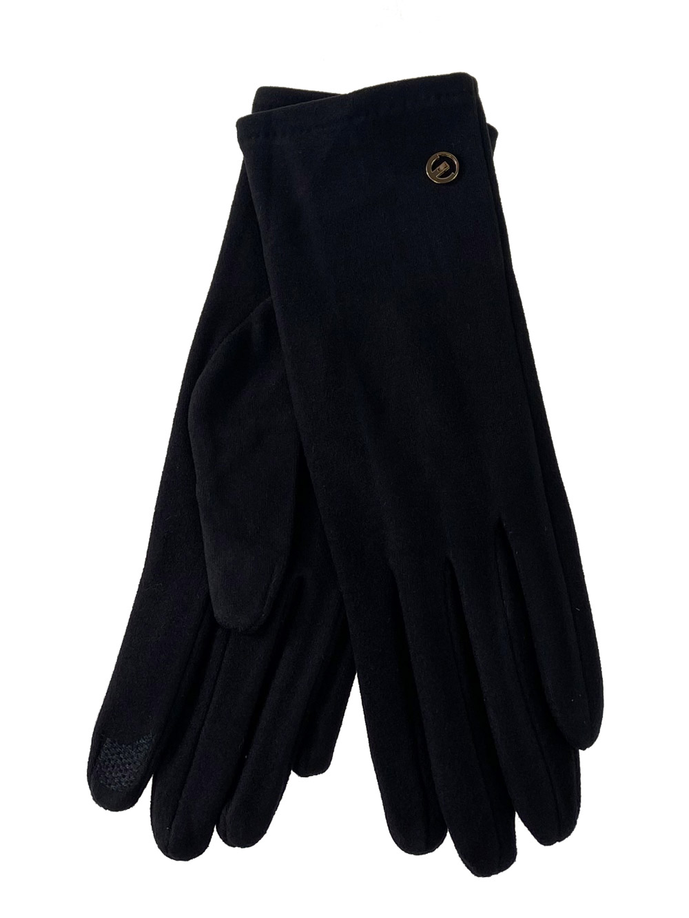На фото 1 - Велюровые демисезонные перчатки, цвет чёрный