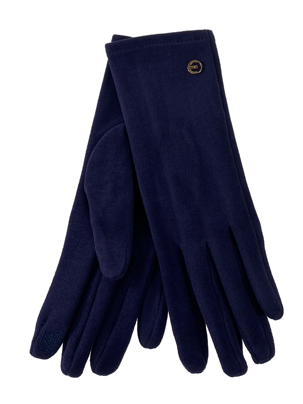 Велюровые демисезонные перчатки, цвет тёмно-синий