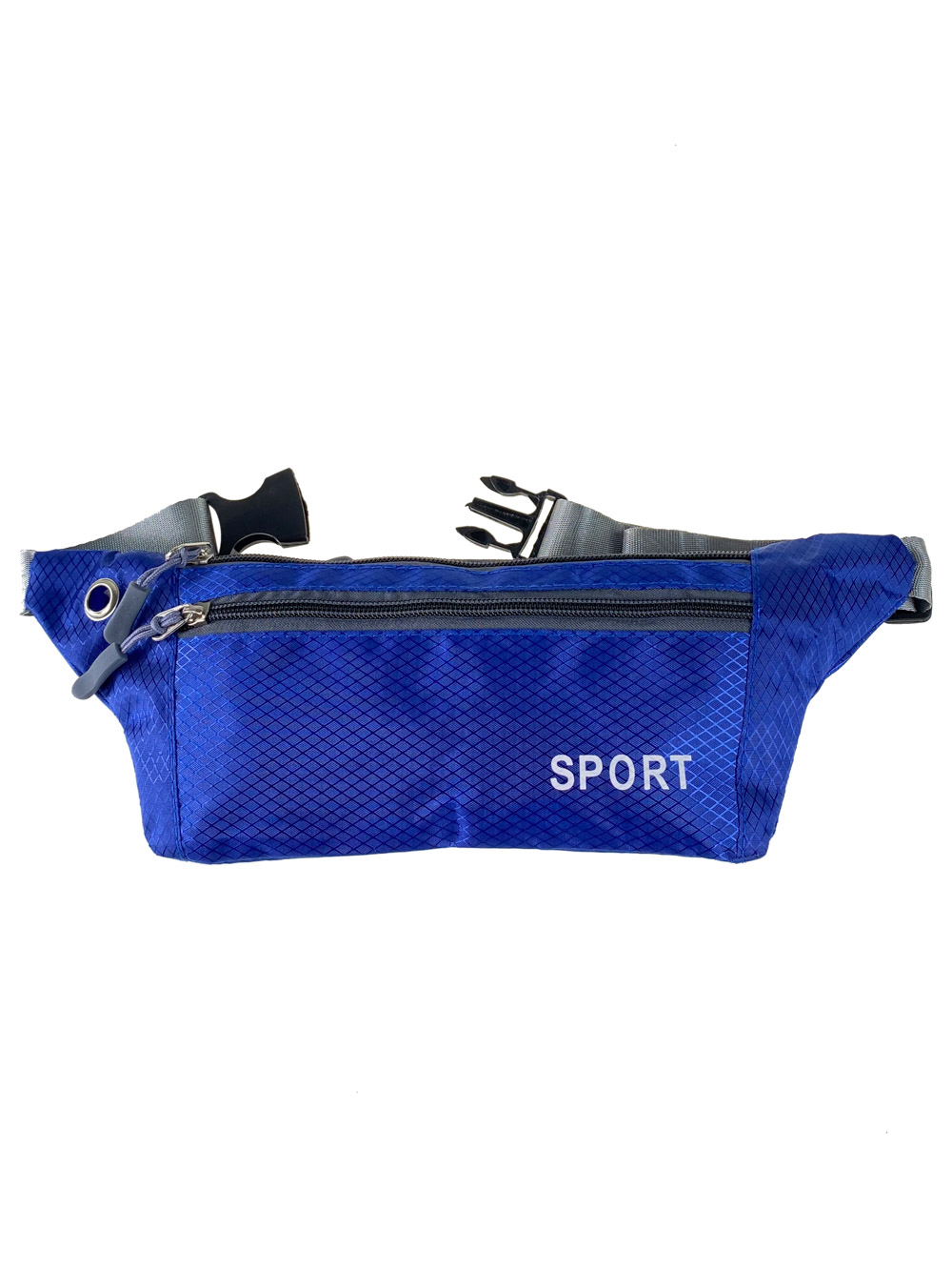 На фото 2 - Спортивная тканевая сумка на пояс, цвет синий