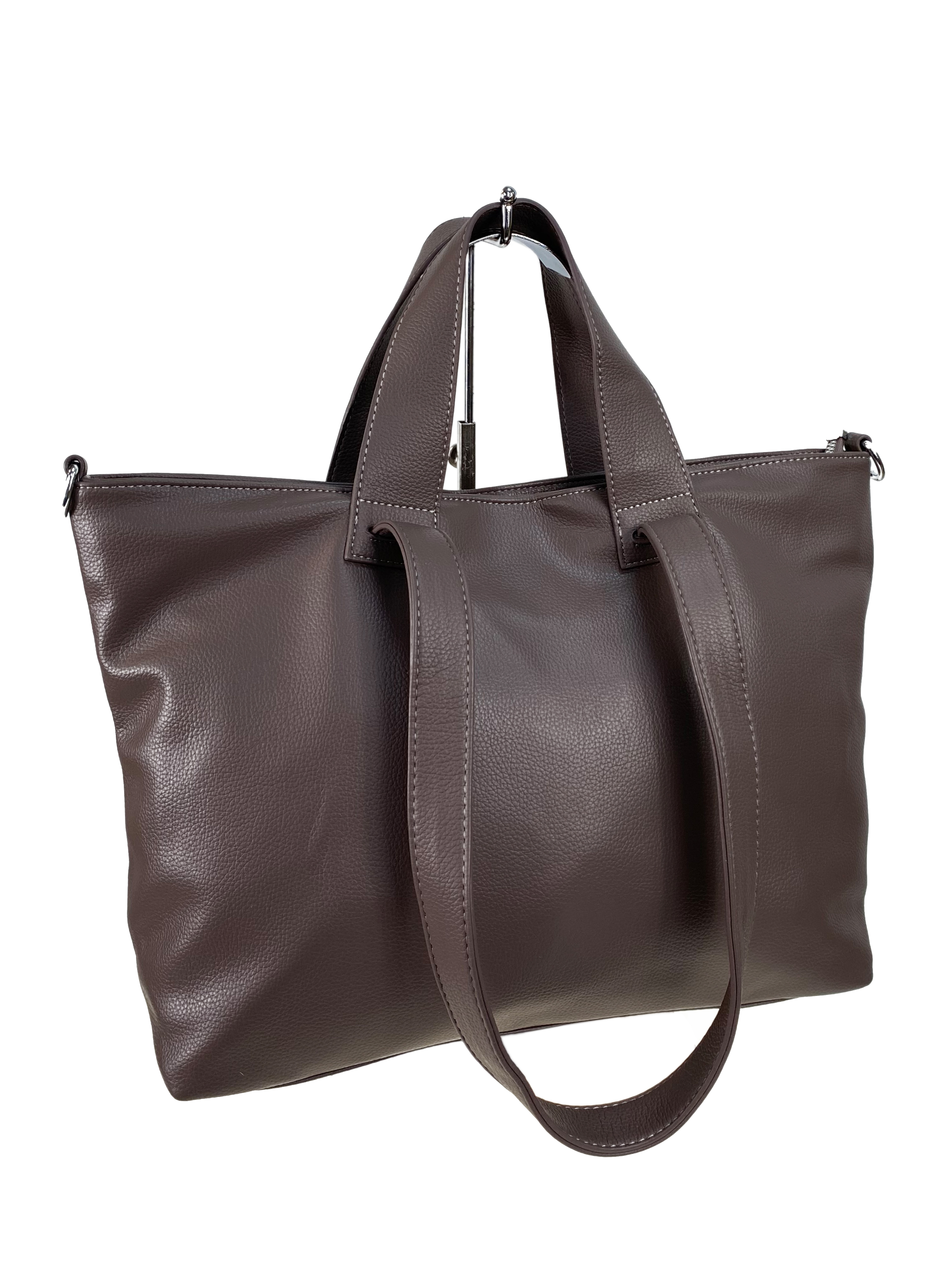 На фото 1 - Женская сумка из искусственной кожи цвет хаки