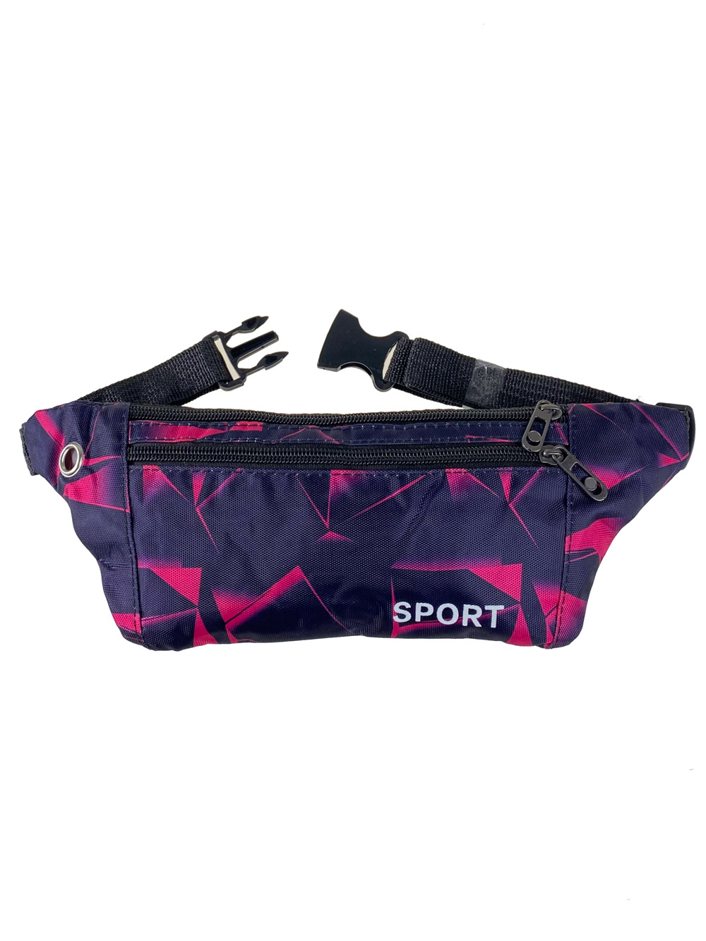 На фото 2 - Спортивная поясная сумка из текстиля с принтом, цвет тёмно-фиолетовый