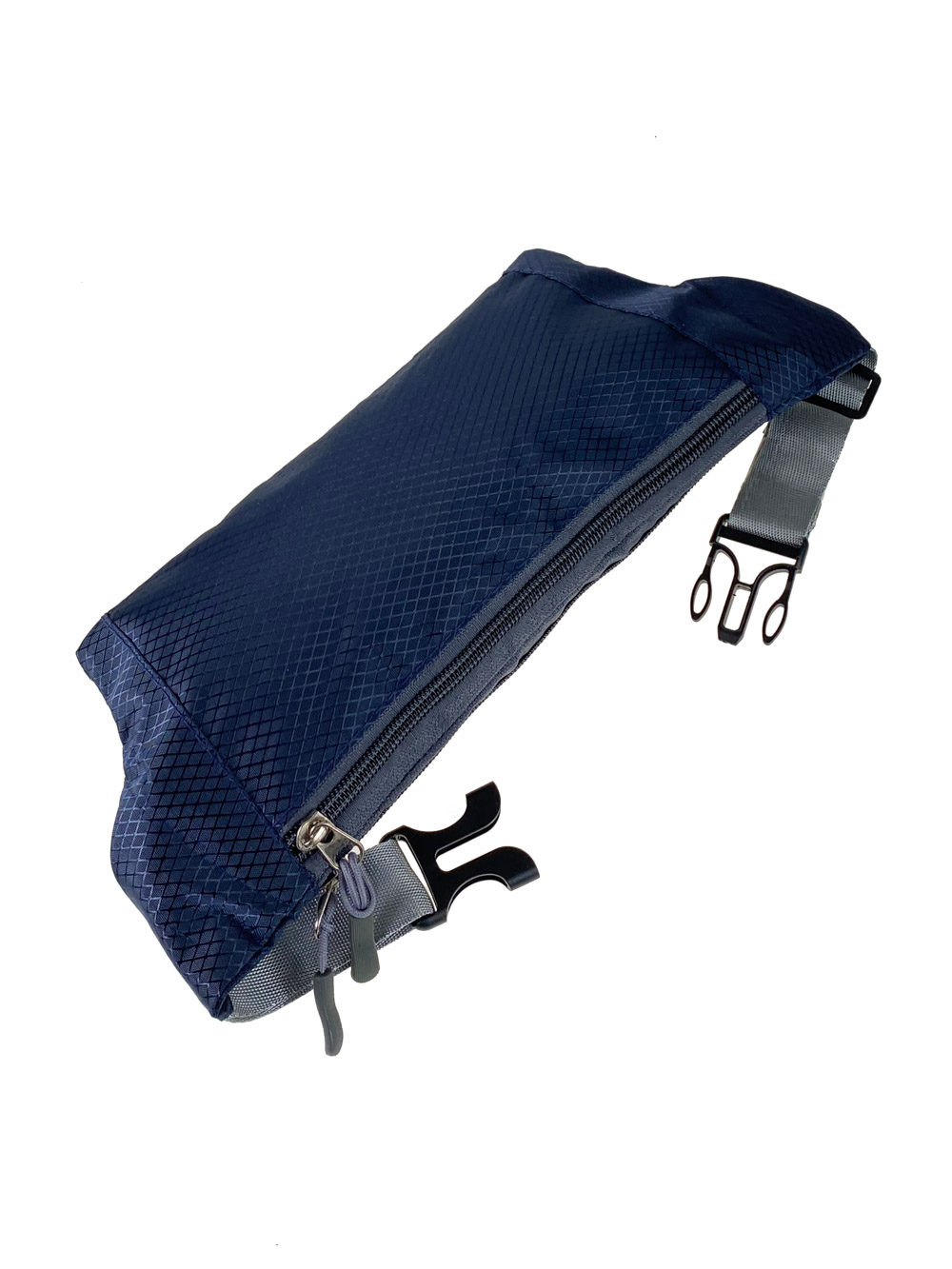 На фото 1 - Спортивная тканевая сумка на пояс, цвет тёмно-синий