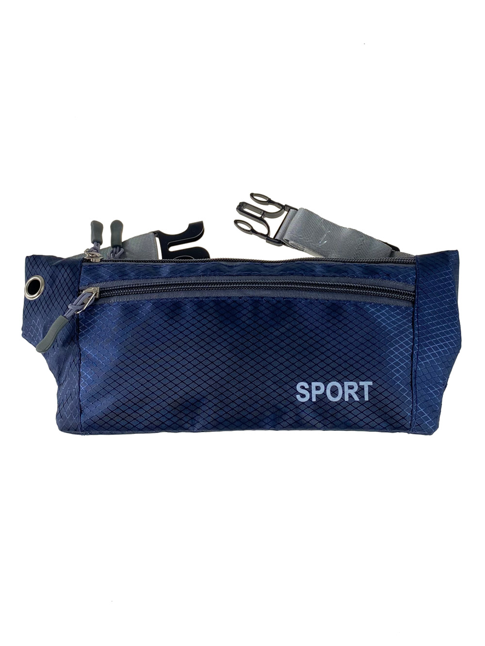 На фото 2 - Спортивная тканевая сумка на пояс, цвет тёмно-синий