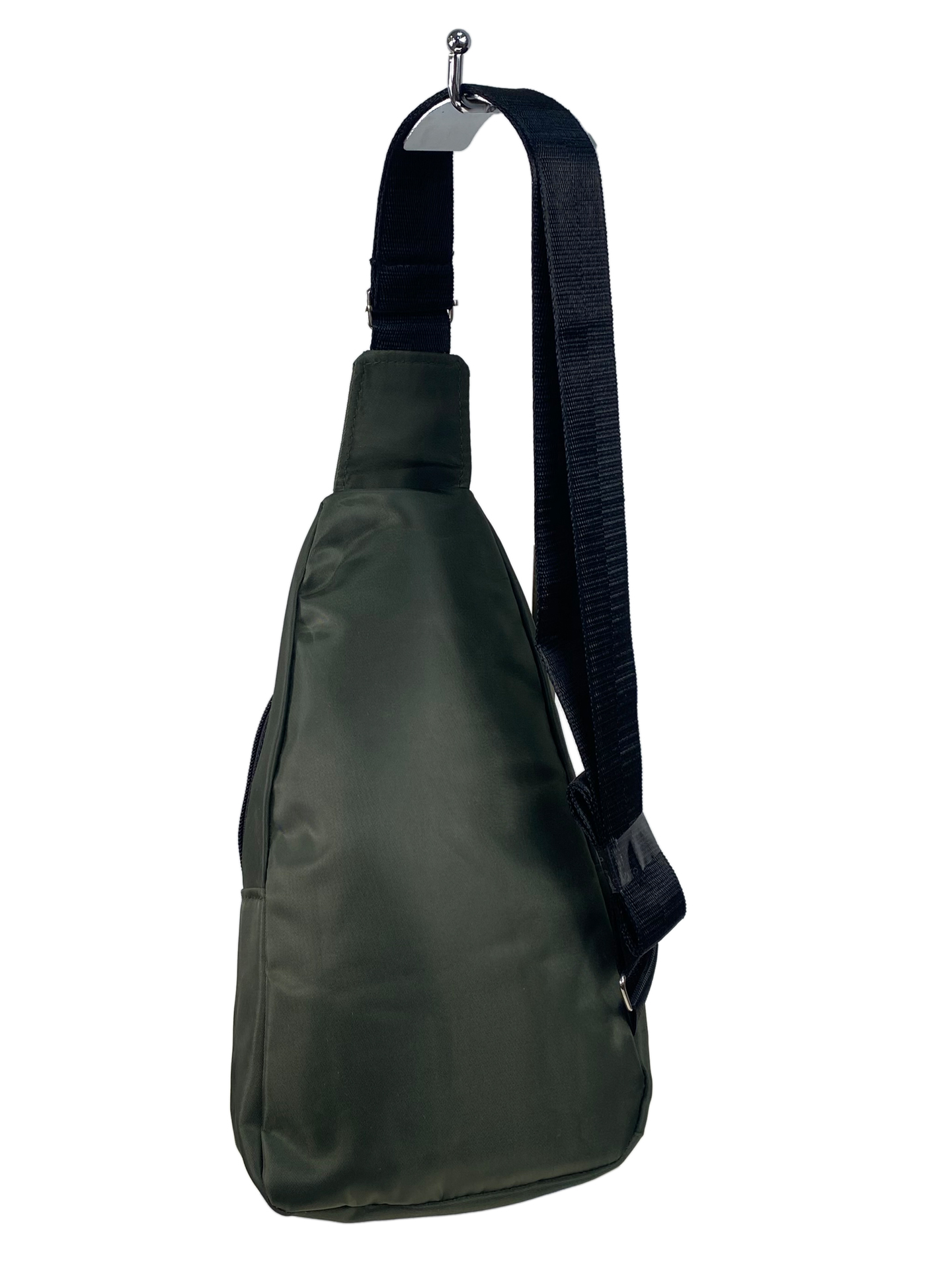 На фото 2 - Мужская сумка-слинг из текстиля, цвет хаки