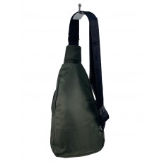 На фото 2 - Мужская сумка-слинг из текстиля, цвет хаки