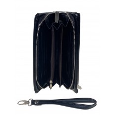 На фото 2 -  Женское портмоне из мягкой искусственной кожи,  цвет черный