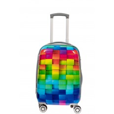 На фото 2 - Пластиковый чемодан среднего размера, цветная мозаика