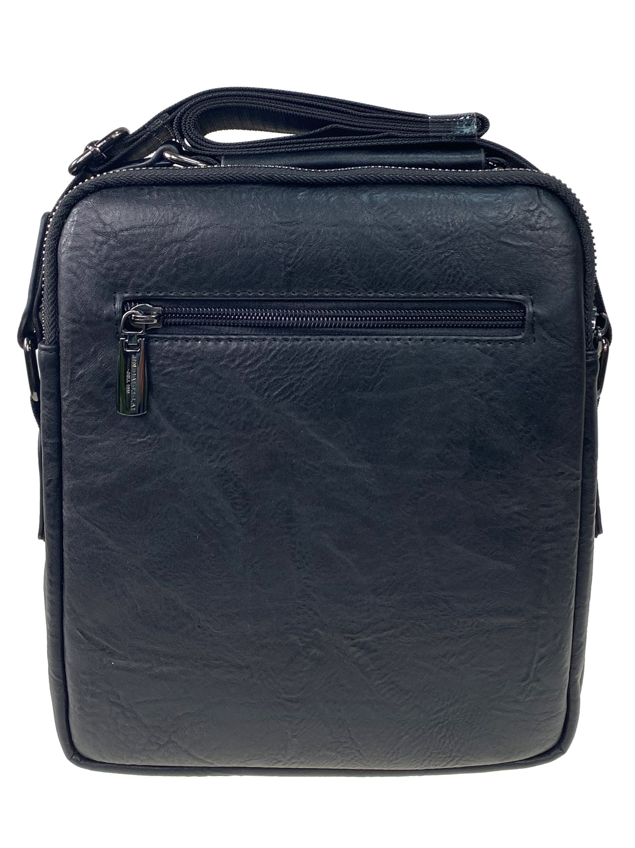 На фото 2 - Мужская сумка из искусственной кожи, цвет черный