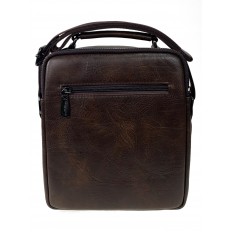 На фото 2 - Мужская сумка из искусственной кожи, цвет коричневый