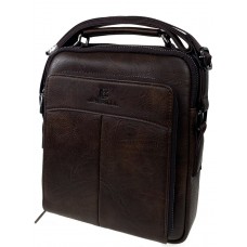 На фото 1 - Мужская сумка из искусственной кожи, цвет коричневый