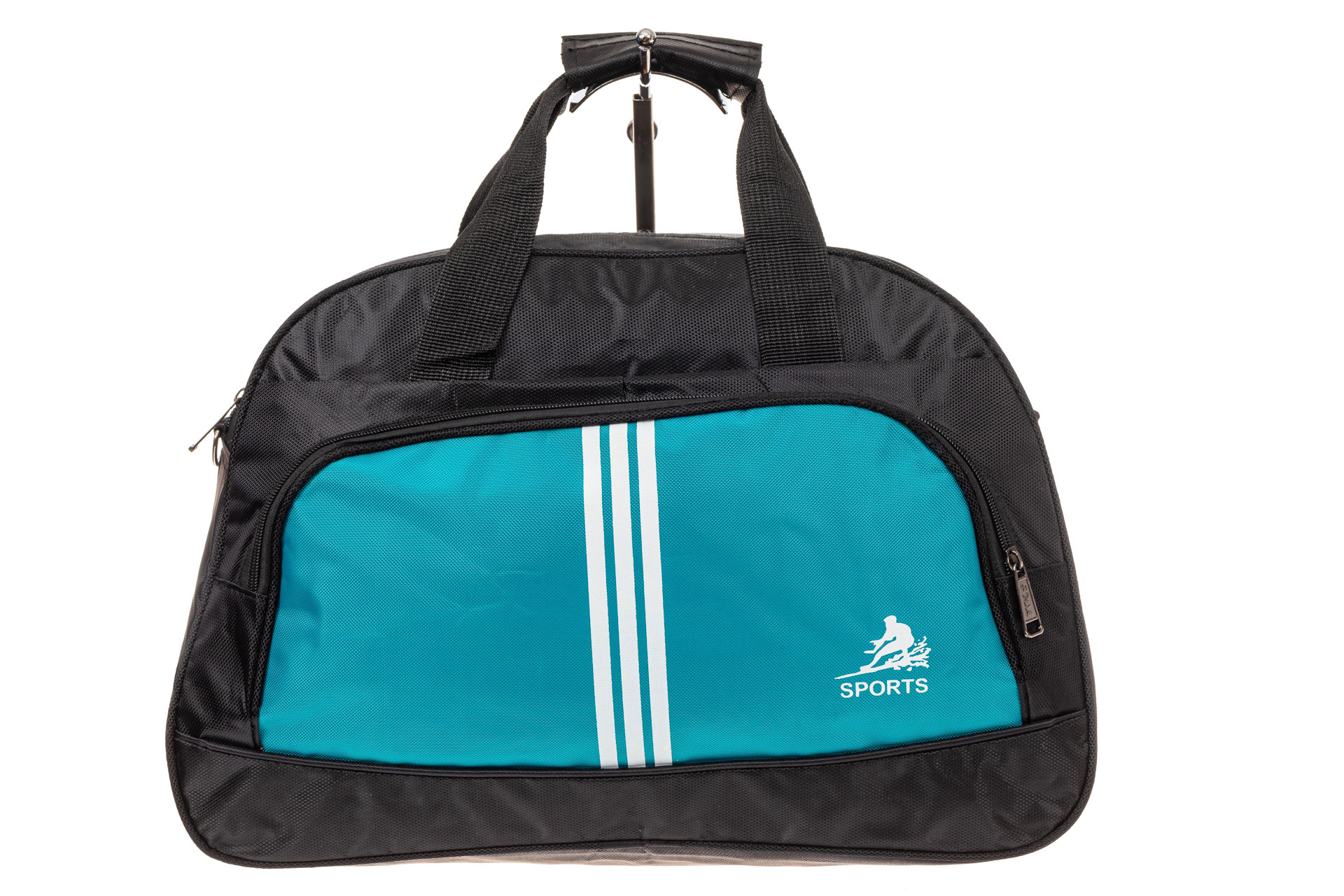 На фото 2 - Спортивная сумка из текстиля, цвет бирюза