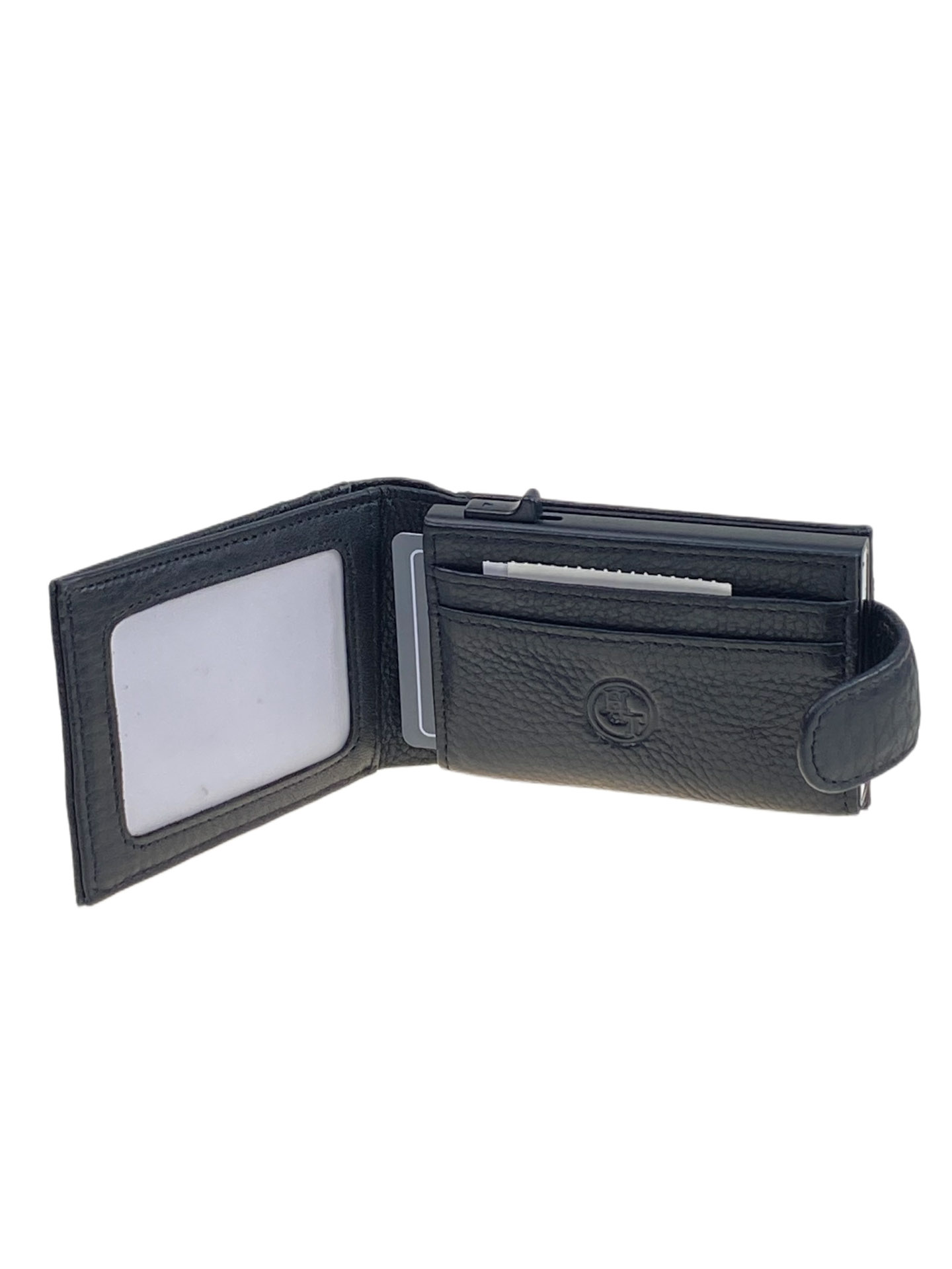 На фото 2 - Мужское  портмоне  из натуральной кожи  цвет  черный