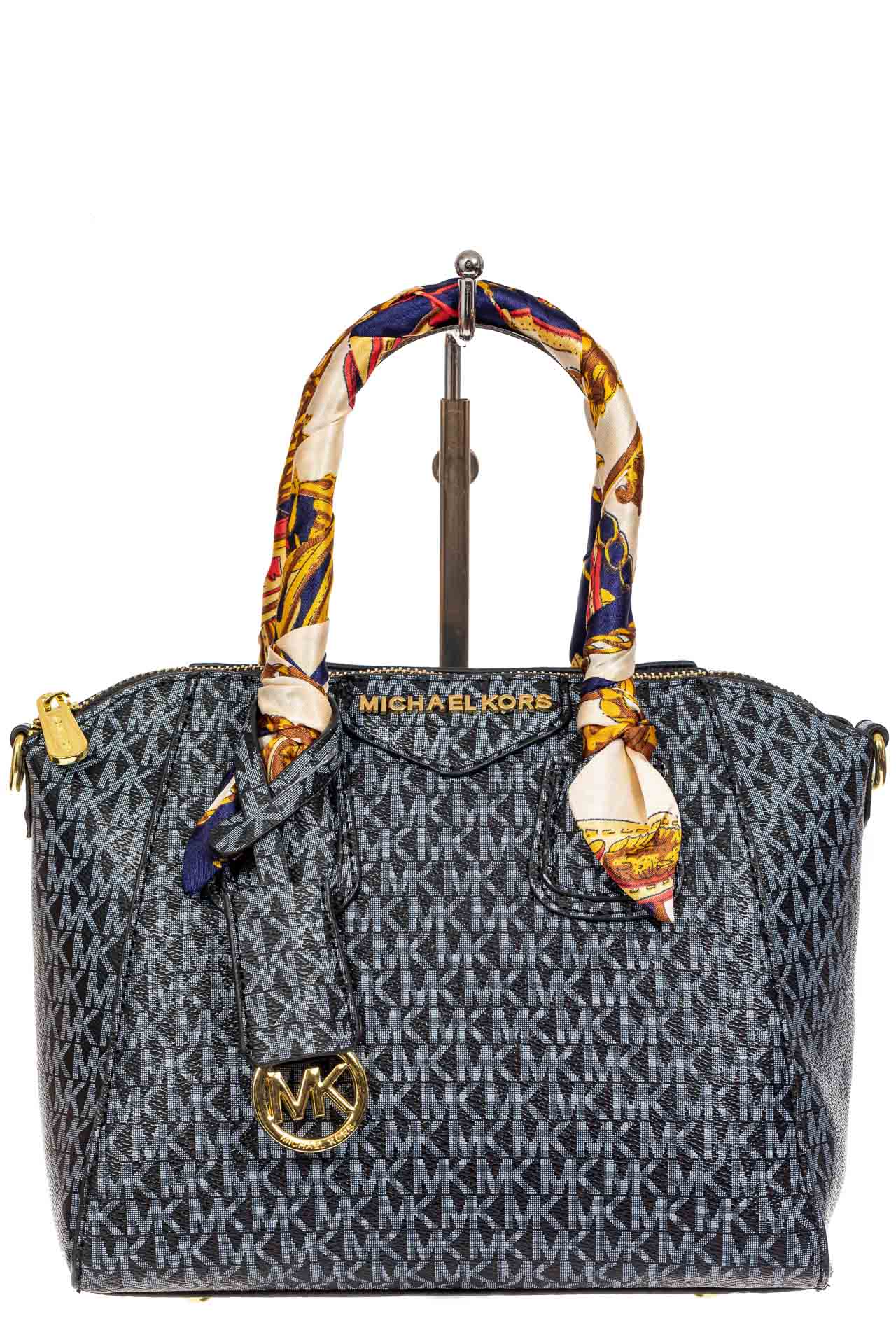 На фото 2 - Женская сумка из экокожи, цвет серо-синий