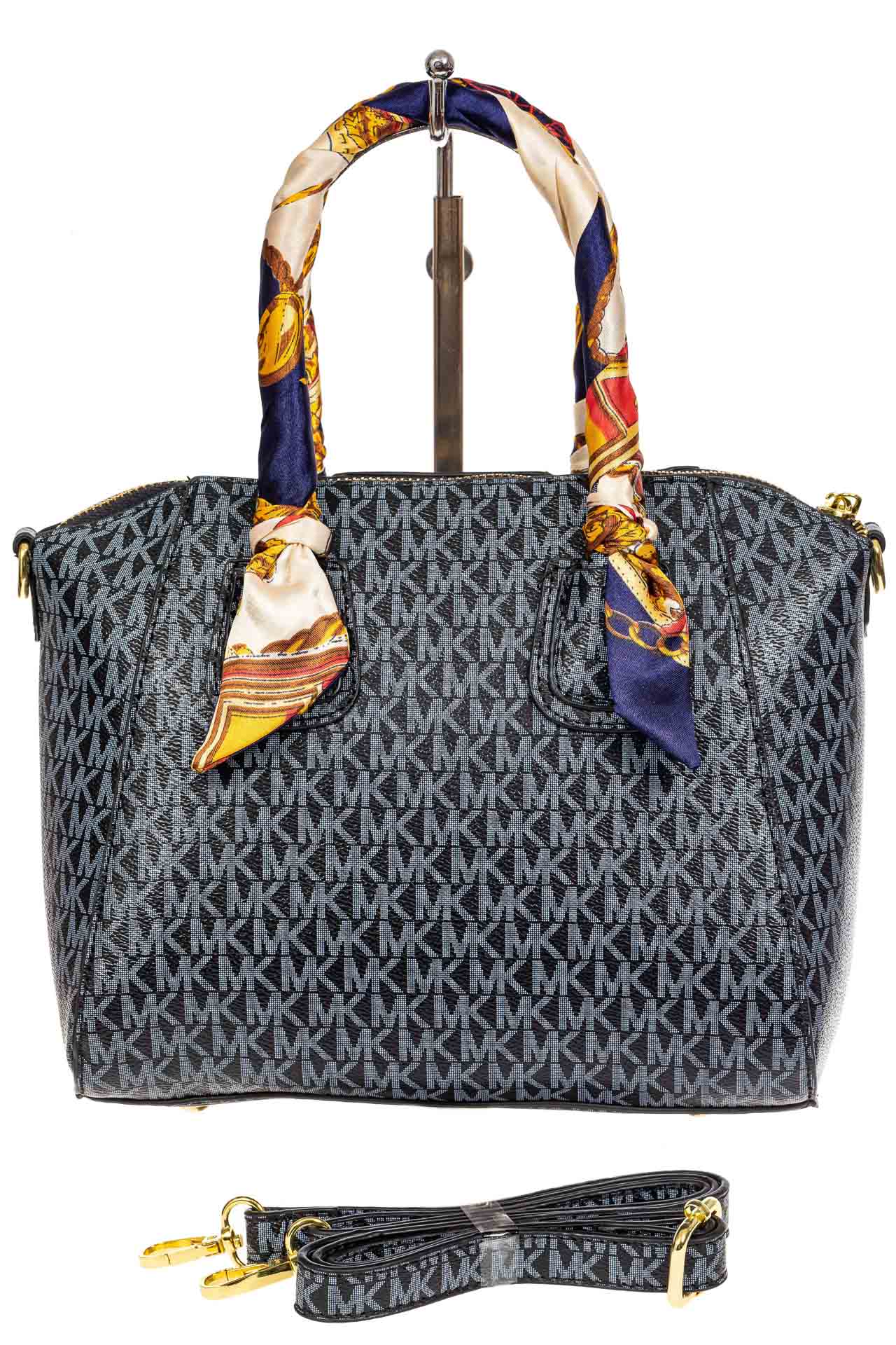 На фото 3 - Женская сумка из экокожи, цвет серо-синий