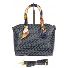 На фото 3 - Женская сумка из экокожи, цвет серо-синий