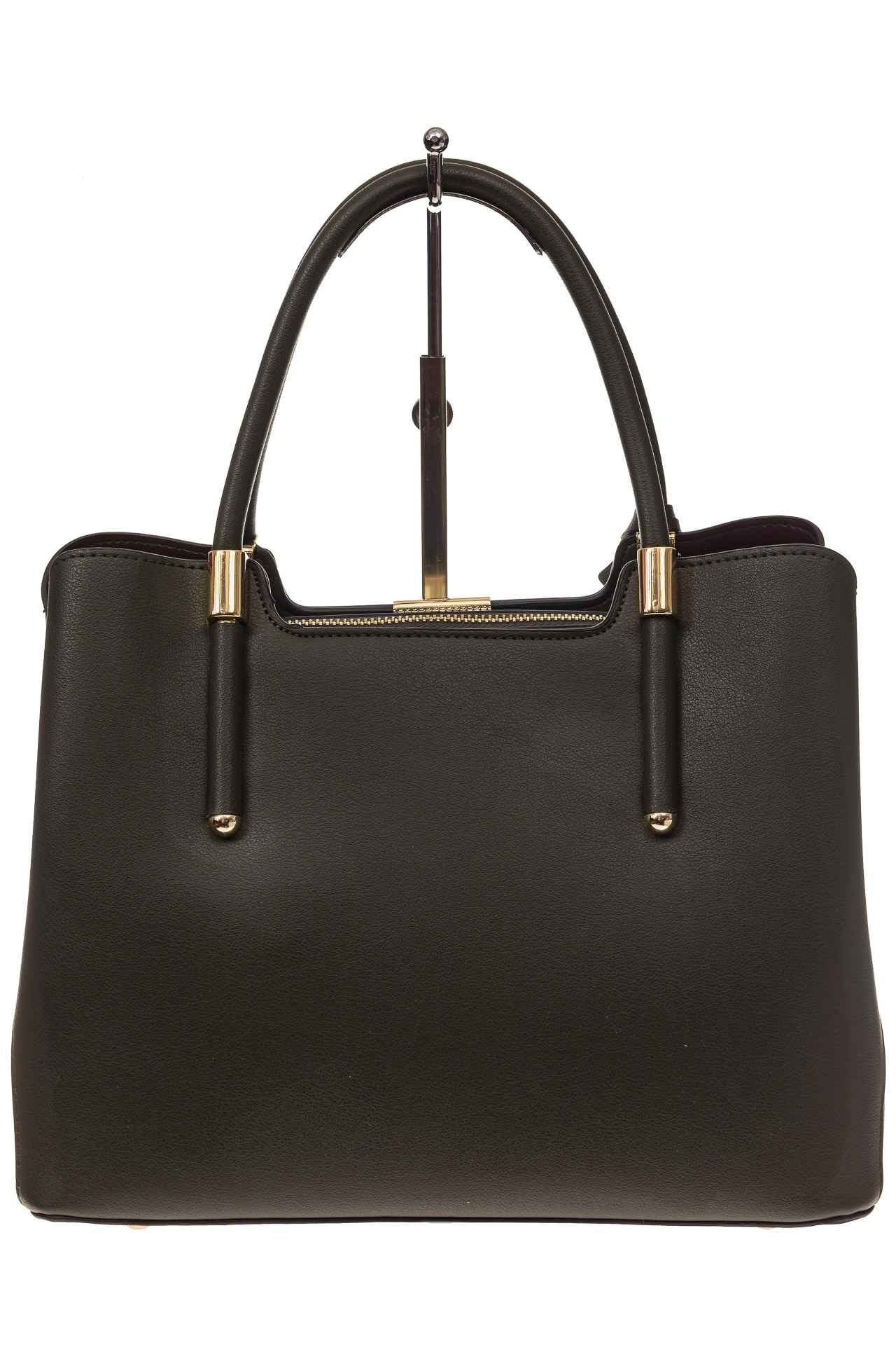На фото 3 - Классическая женская сумка из искусственной кожи, цвет черный
