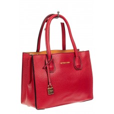 На фото 1 - Женская сумка из искусственной кожи, красная