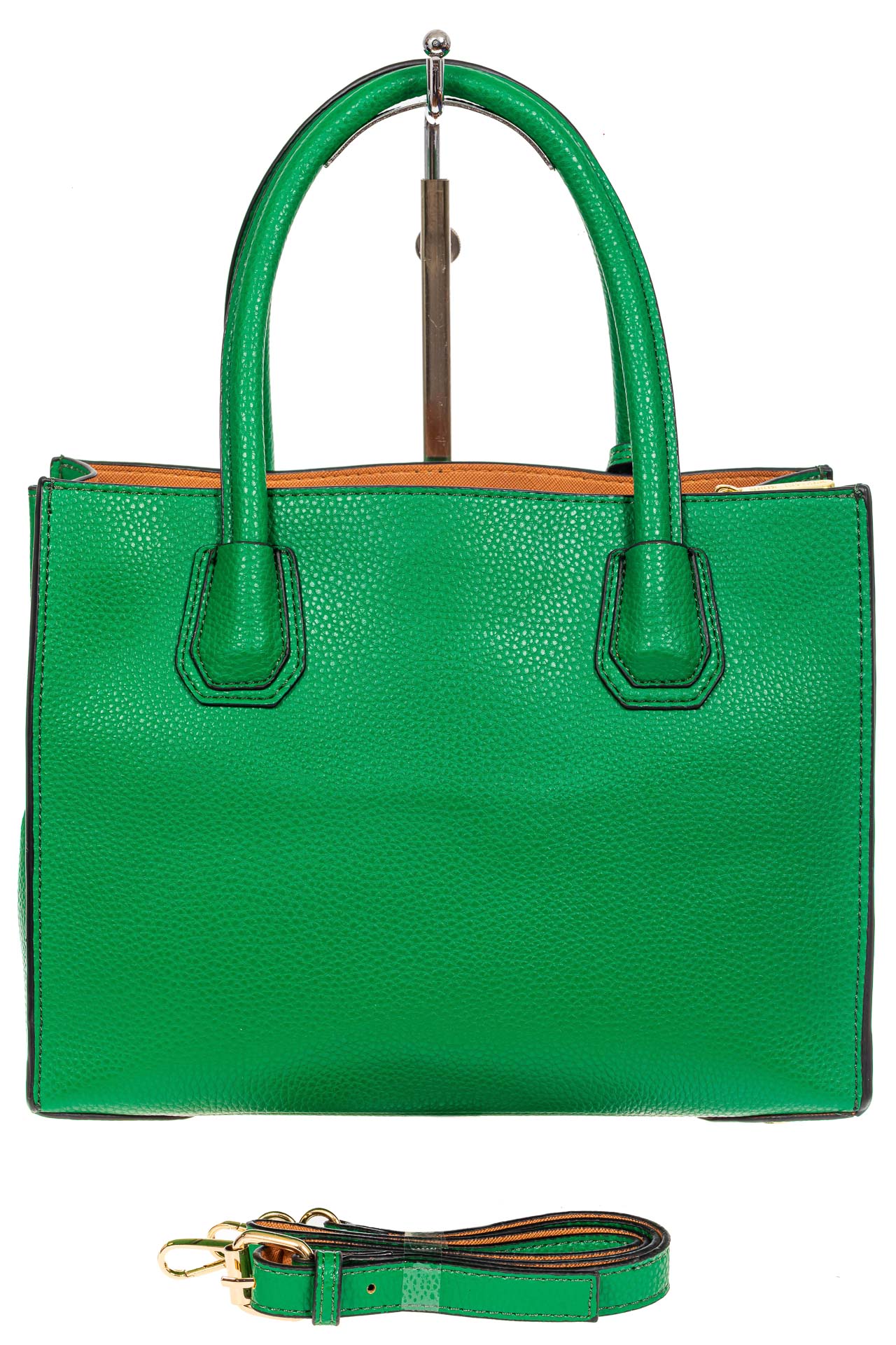 На фото 3 - Женская сумка из искусственной кожи, зеленая