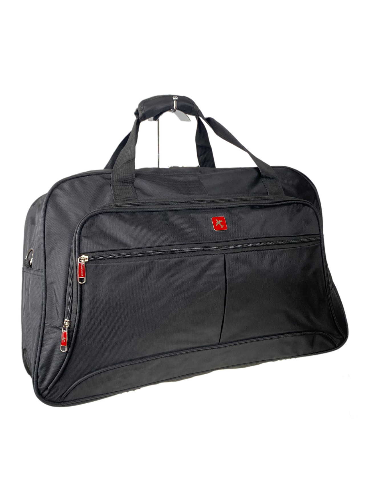 На фото 2 - Багажная сумка из текстиля, цвет черный