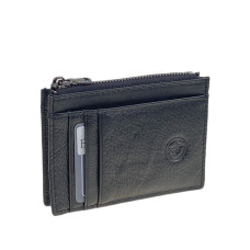 На фото 1 -  Картхолдер из натуральной кожи для пластиковых карт, цвет  черный