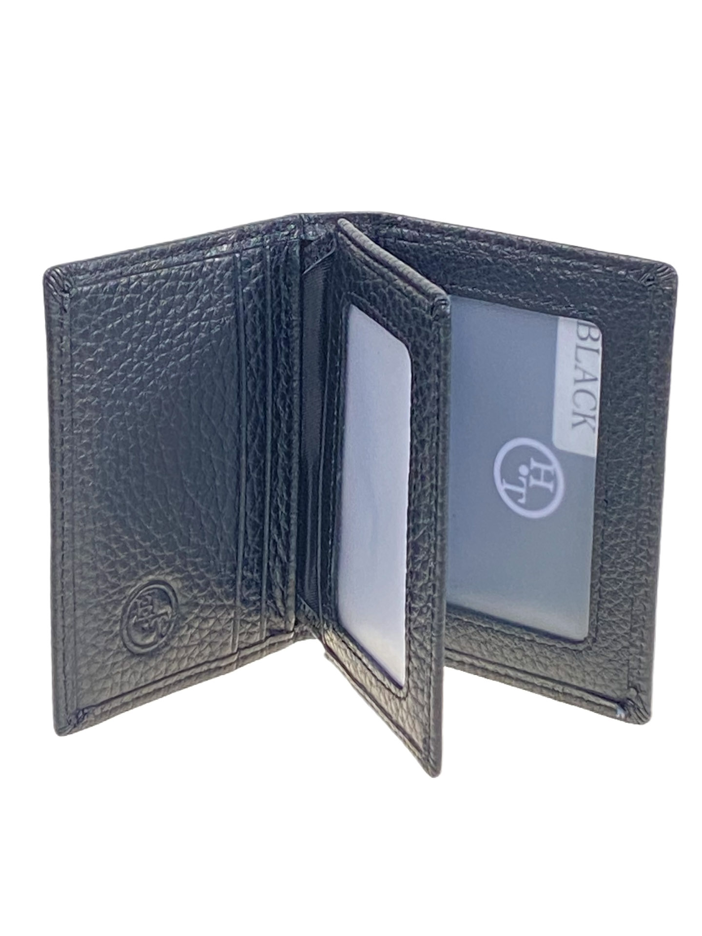 На фото 2 -  Картхолдер из натуральной кожи для пластиковых карт, цвет  черный