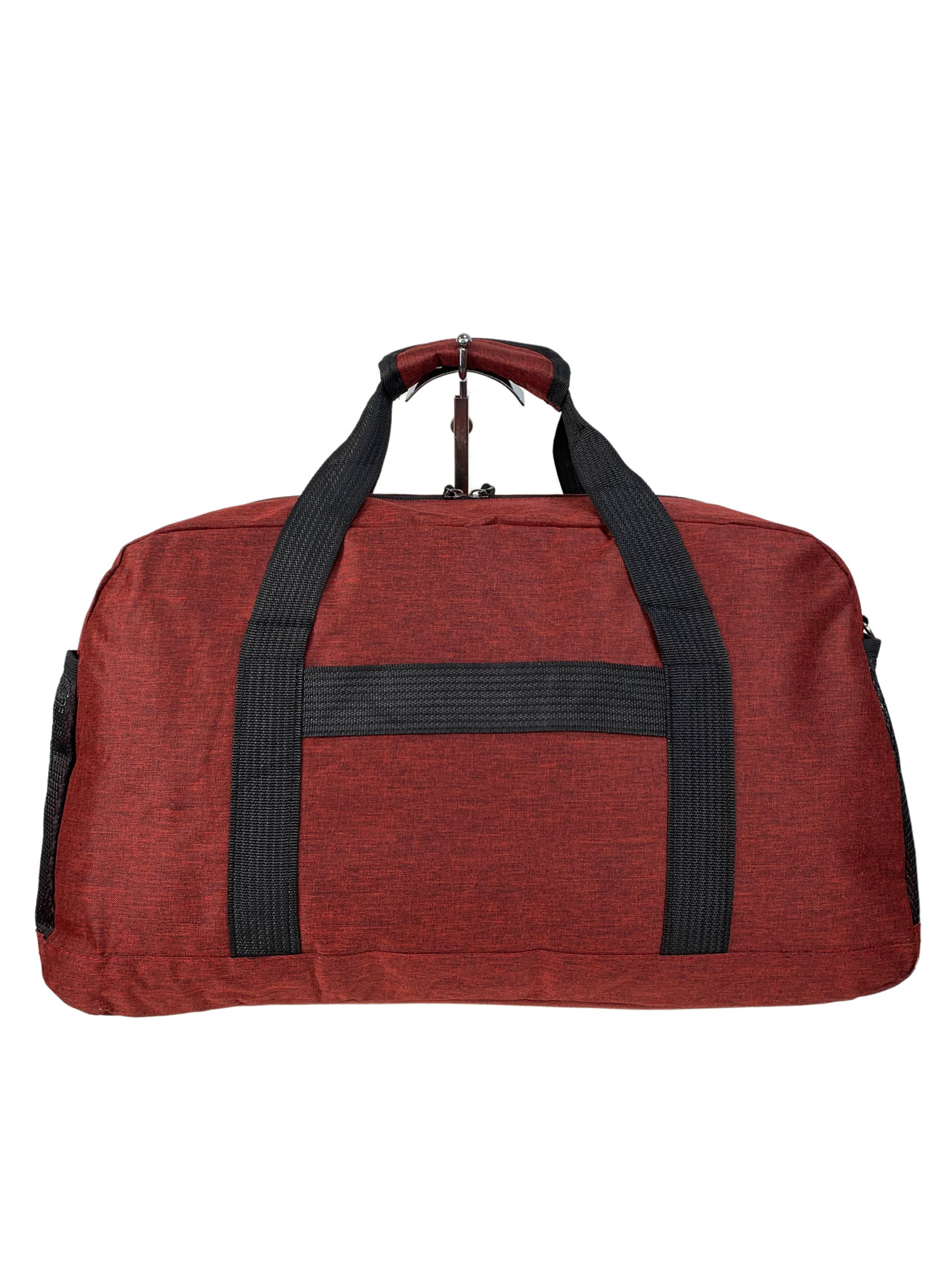 На фото 2 - Дорожная сумка из текстиля, цвет бордовый
