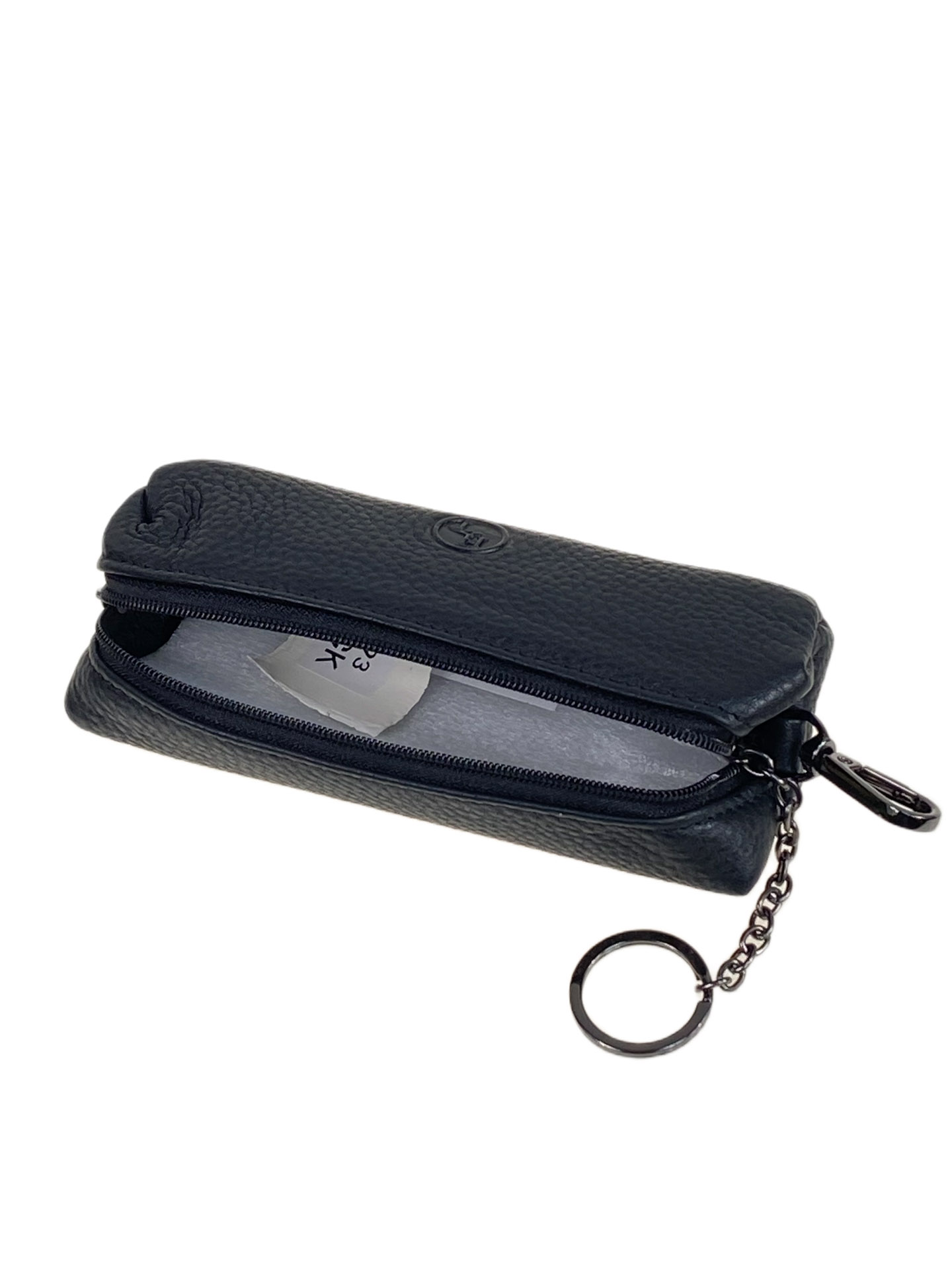 На фото 2 - Ключница из натуральной кожи, цвет черный