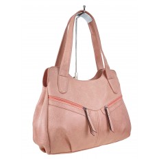 На фото 3 - Женская сумка хобо из искусственной кожи, цвет пудра